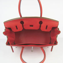 Load image into Gallery viewer, Hermes Birkin 30cm Togo Leather Handbags Red Silver