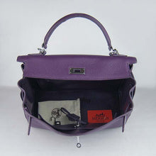 Load image into Gallery viewer, Hermes Kelly 32cm Togo Leather Handbag 6108 Purple Silve