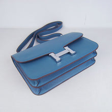 Load image into Gallery viewer, Hermes calf Leather Message Bag H020 blue silver