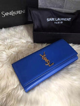 Load image into Gallery viewer, Yves Saint Laurent Blue Classic Monogramme Clutch Bag
