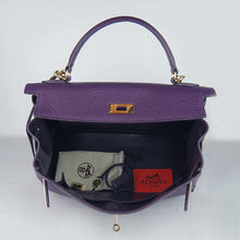 Load image into Gallery viewer, Hermes Kelly 32cm Togo Leather Handbag 6108 Purple Golde