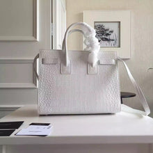 Load image into Gallery viewer, Yves Saint Laurent Small Sac De Jour Croc Embossed White Bag
