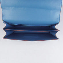 Load image into Gallery viewer, Hermes calf Leather Message Bag H020 blue golden