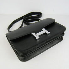 Load image into Gallery viewer, Hermes Calf Leather Message Bag H020 Black Silver