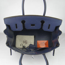 Load image into Gallery viewer, Hermes Birkin 30cm Togo Leather Handbags Dark Blue Silver