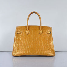 Load image into Gallery viewer, Hermes Birkin 35cm 6089 New Golden Crocodile Vein Handbags Silver