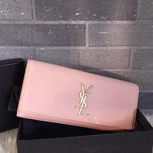 Load image into Gallery viewer, Yves Saint Laurent Pink Classic Monogramme Clutch Bag