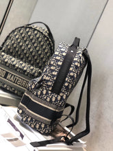 Load image into Gallery viewer, Dior Diortravel Backpack In Blue Oblique Technical Canvas
