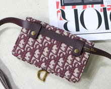 Load image into Gallery viewer, Dior Bordeaux Oblique Saddle Belt Bag
