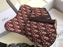 Load image into Gallery viewer, Dior Saddle Belt Bag In Bordeaux Oblique Canvas