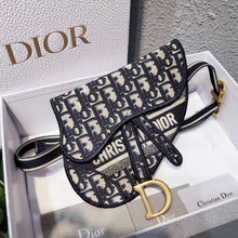 Load image into Gallery viewer, Dior Saddle Pouch Belt Bag In Blue Oblique Canvas