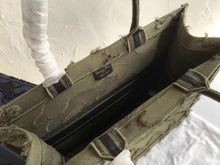 Load image into Gallery viewer, Dior Book Tote Bag In Green Camouflage Embroidered Canvas
