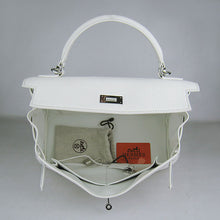 Load image into Gallery viewer, Hermes Kelly 32cm Togo Leather Handbag 6108 White Silver