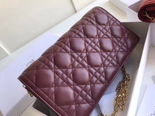 Load image into Gallery viewer, Dior Lady Dior Clutch With Chain In Bordeaux Lambskin