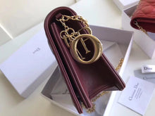 Load image into Gallery viewer, Dior Lady Dior Clutch With Chain In Bordeaux Lambskin