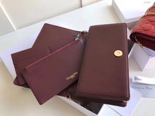 Load image into Gallery viewer, Dior Lady Dior Clutch With Chain In Bordeaux Lambskin