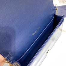 Load image into Gallery viewer, Dior Lady Dior Clutch With Chain In Denim Blue Patent
