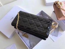 Load image into Gallery viewer, Dior Lady Dior Clutch With Chain In Black Patent