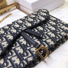 Load image into Gallery viewer, Dior Blue Oblique Saddle Chain Clutch