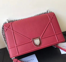 Load image into Gallery viewer, Dior Diorama Flap Bag In Ruby Grained Calfskin