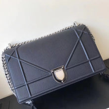 Load image into Gallery viewer, Dior Diorama Flap Bag In Black Grained Calfskin