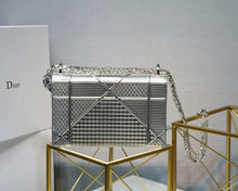 Load image into Gallery viewer, Dior Diorama Bag In Silver Metallic Calfskin