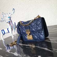 Load image into Gallery viewer, Dior Small Dioraddict Flap Bag In Blue Lambskin