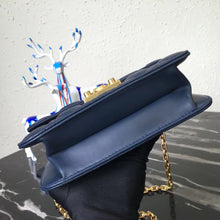 Load image into Gallery viewer, Dior Small Dioraddict Flap Bag In Blue Lambskin