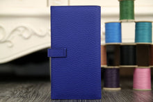 Load image into Gallery viewer, Hermes Bearn Gusset Wallet In Electric Blue Leather