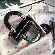 Load image into Gallery viewer, Dior Black Patent Mini Lady Dior Bag With Chain