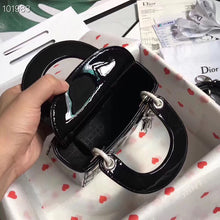 Load image into Gallery viewer, Dior Black Patent Mini Lady Dior Bag With Chain