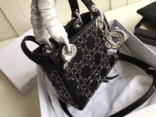 Load image into Gallery viewer, Dior Mini Lady Dior Satin With Rhinestones Bag With Chain