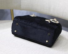 Load image into Gallery viewer, Dior Black Velvet Mini Lady Dior Bag With Chain