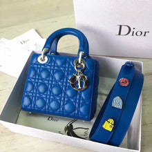 Load image into Gallery viewer, Dior My Lady Dior Bag In Blue Lambskin