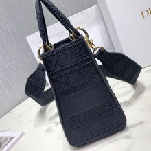 Load image into Gallery viewer, Dior Medium Lady D-Lite Bag In Black Embroidered Canvas
