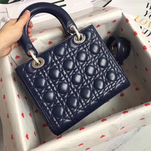 Load image into Gallery viewer, Dior Medium Lady Dior Bag In Indigo Blue Cannage Lambskin