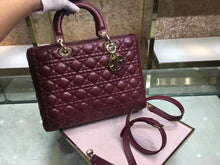 Load image into Gallery viewer, Dior Large Lady Dior Bag In Bordeaux Cannage Lambskin