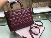 Load image into Gallery viewer, Dior Large Lady Dior Bag In Bordeaux Cannage Lambskin