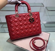 Load image into Gallery viewer, Dior Large Lady Dior Bag In Red Cannage Lambskin