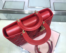 Load image into Gallery viewer, Dior Large Lady Dior Bag In Red Cannage Lambskin