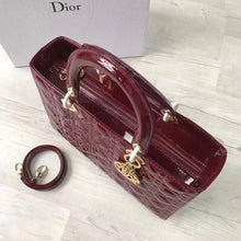 Load image into Gallery viewer, Dior Large Lady Dior Bag In Bordeaux Patent Leather