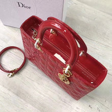 Load image into Gallery viewer, Dior Large Lady Dior Bag In Red Patent Leather