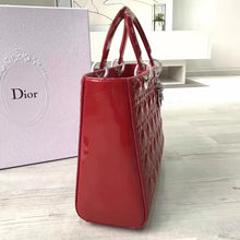 Load image into Gallery viewer, Dior Large Lady Dior Bag In Red Patent Leather