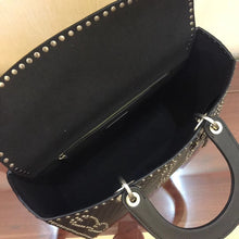 Load image into Gallery viewer, Dior Large Lady Dior Bag In Black Studded Calfskin
