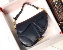 Load image into Gallery viewer, Dior Mini Saddle Bag In Blue Calfskin