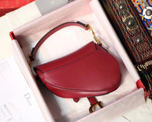 Load image into Gallery viewer, Dior Mini Saddle Bag In Red Calfskin