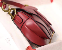 Load image into Gallery viewer, Dior Mini Saddle Bag In Red Calfskin