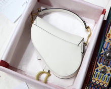 Load image into Gallery viewer, Dior Mini Saddle Bag In White Grained Calfskin
