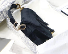 Load image into Gallery viewer, Dior Mini Saddle Bag In Black Velvet