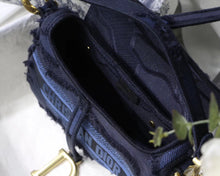 Load image into Gallery viewer, Dior Saddle Bag In Blue Camouflage Canvas